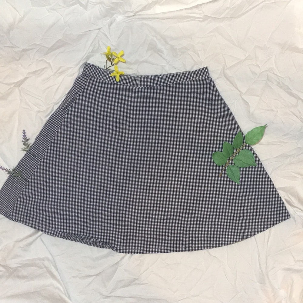 AA Navy And White Gingham A-Line Skater Skirt